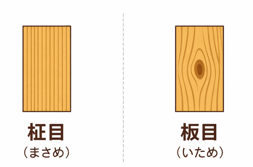 木材の豆知識　木表・木裏・柾目・板目